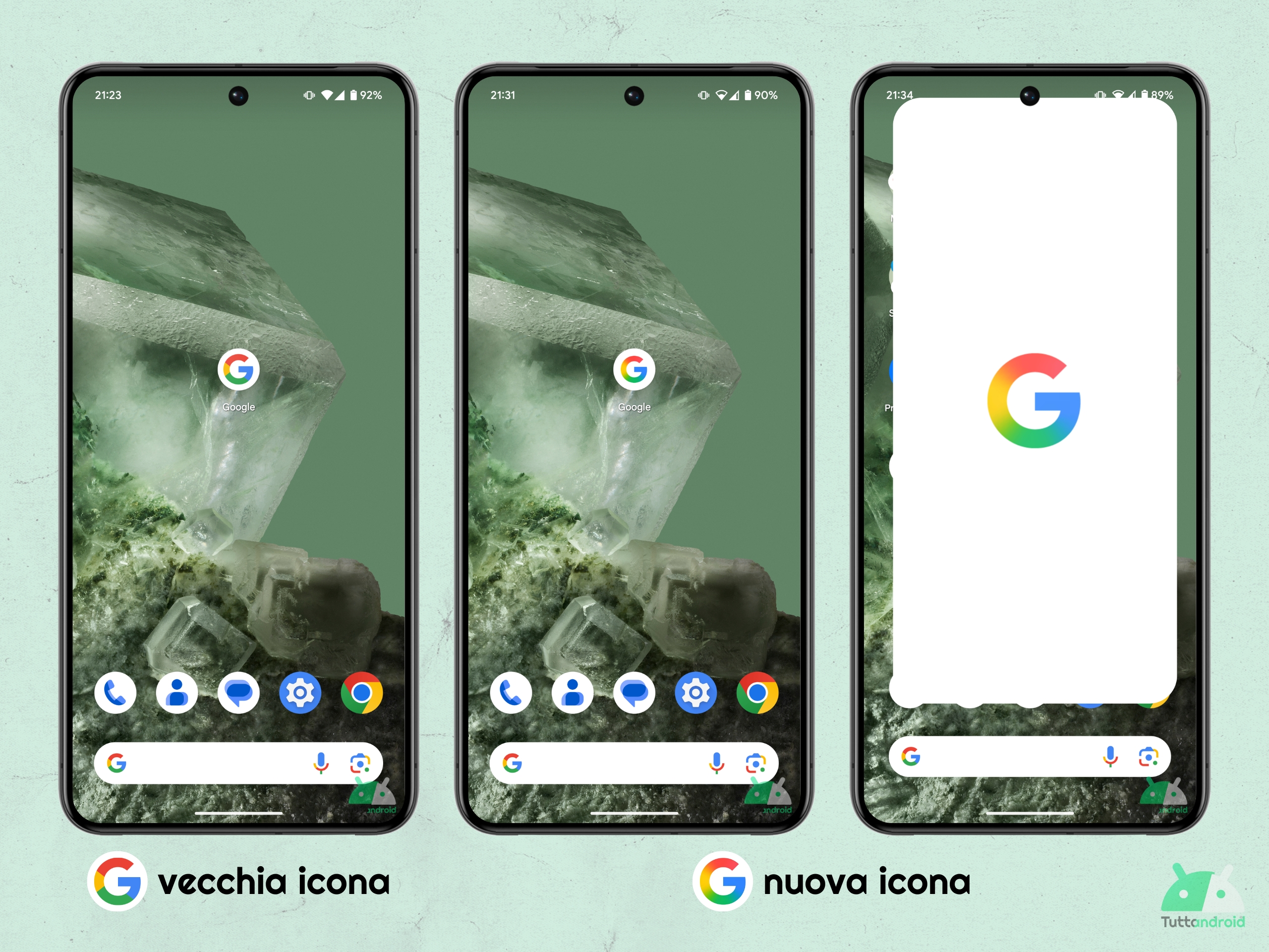 Google App V16.18.37 Beta - Nouvelle icône Big G TTA