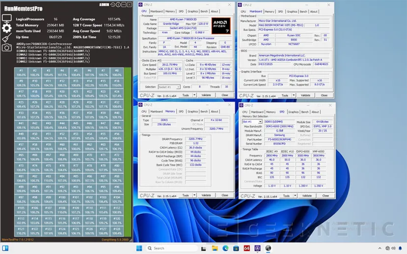 Geeknetic MSI annonce une compatibilité avec ses plaques AM5 avec 256 Go de mémoire DDR5 fonctionnant jusqu'à 6 400 Mt / s 2