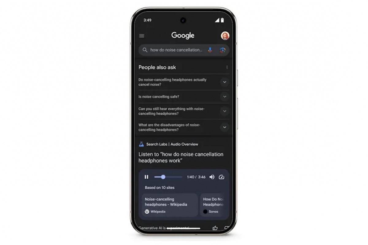 Google commence à expérimenter avec les podcasts générés par l'IA dans les résultats des recherches