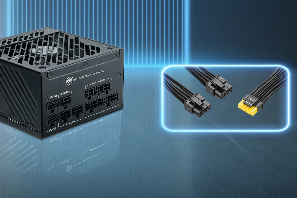 MSI donne un adaptateur de 16 broches à 2 x 8 broches avec l'achat de certaines de ses alimentations