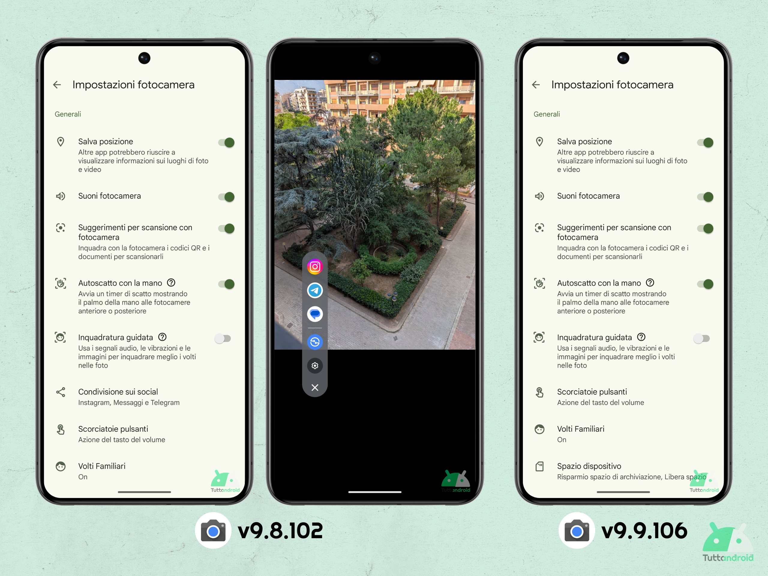 Pixel V9.9.106 Caméra - Le partage du partage disparaît