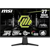 MSI MAG 275QF WQHD Flat Gaming Monitor (2560x1440) Panneau IPS rapide, 180 Hz / 0,5 m (GTG, min.), 1 ms (MPRT) 16: 9, HDR Ready, 300 nits, noir