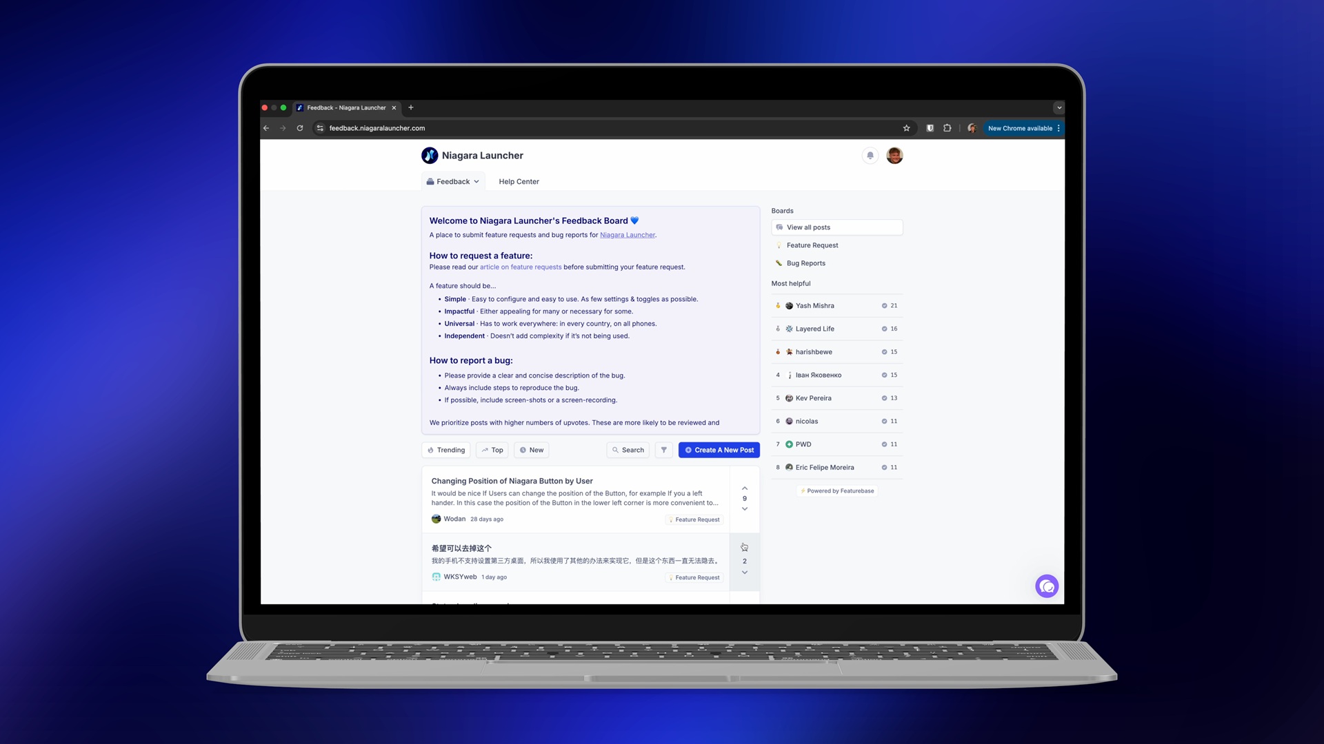 Niagara Launcher - Uping Update (juillet 2025) - Board de fonctionnalité