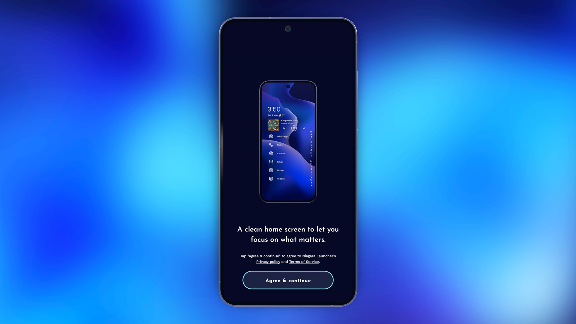 Niagara Launcher - Uping Update (juillet 2025) - Écran d'intégration