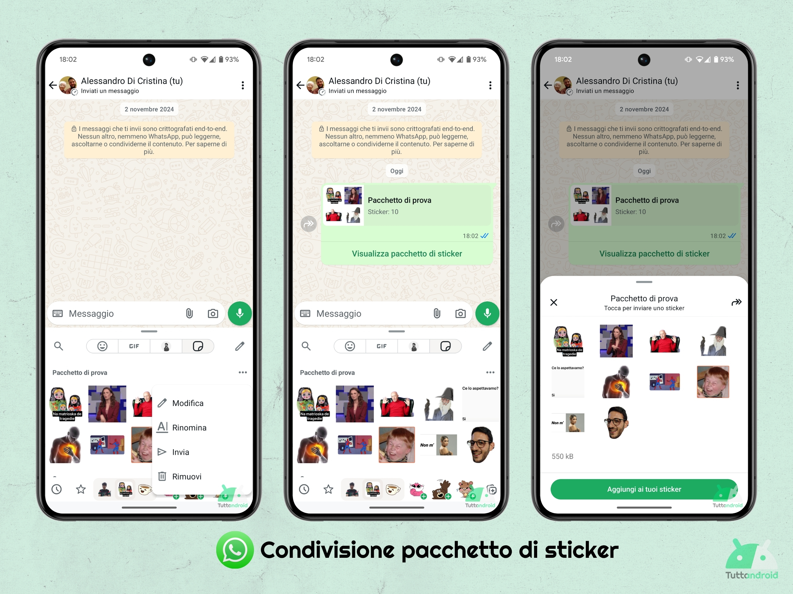 WhatsApp - partage d'autocollants