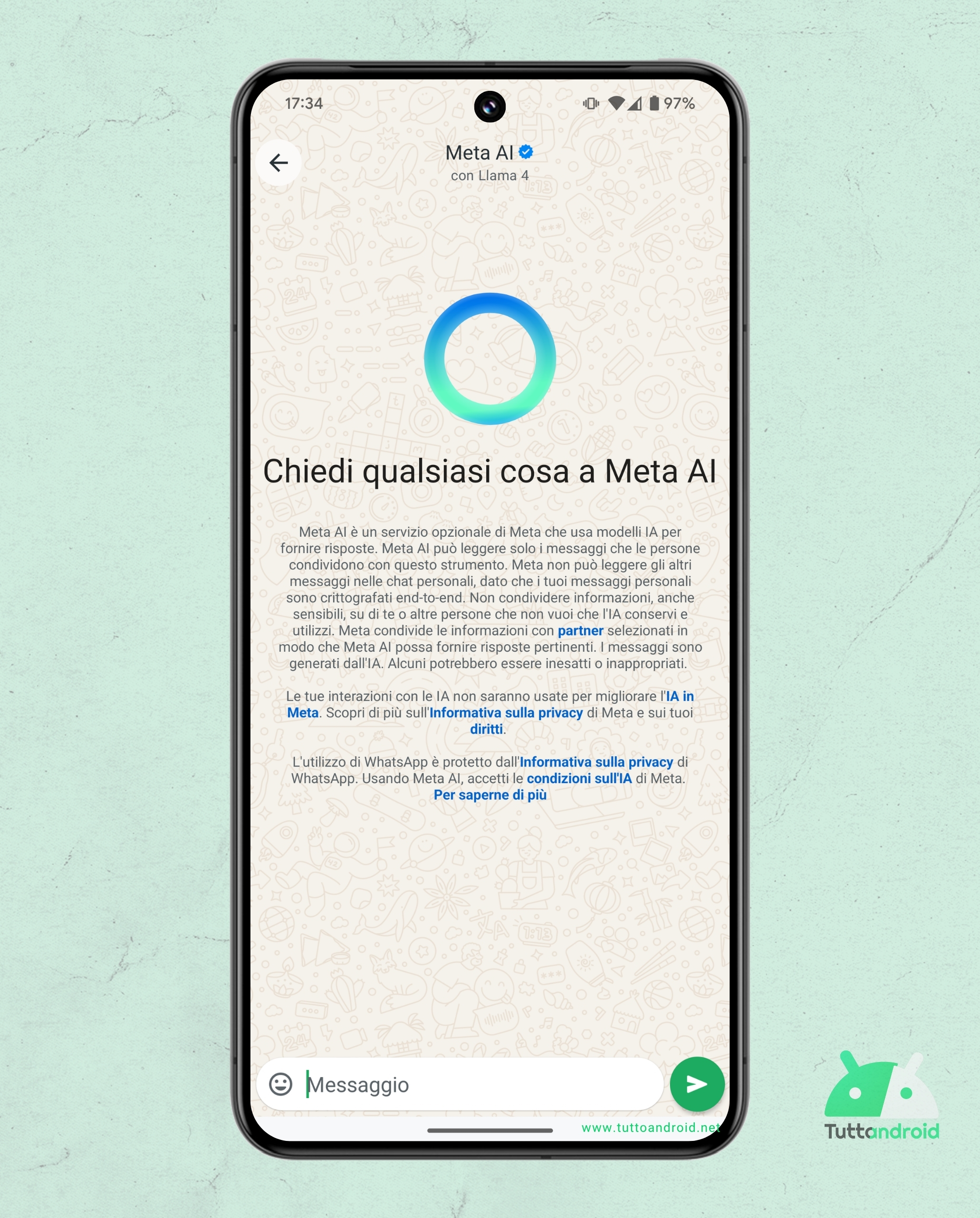 WhatsApp - discuter avec la destination AI