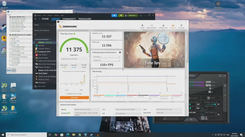 Geeknetic La Nvidia RTX 5050 dépasse le GTX 1080ti même avec un overclocking 4