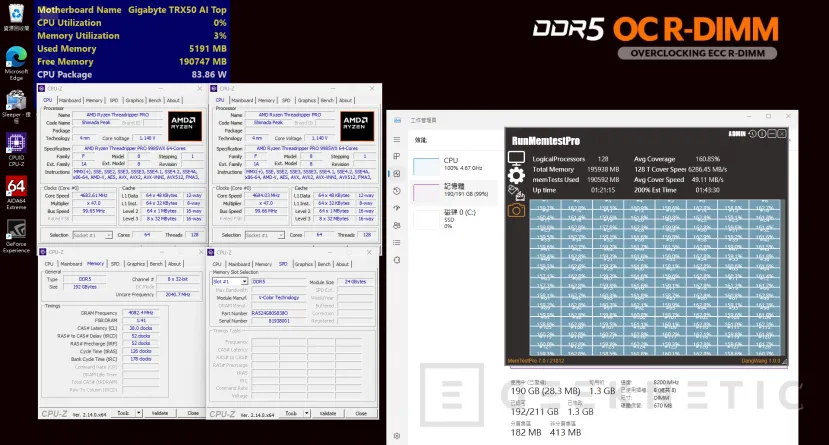Geeknetic V-Color présente ses souvenirs OC RDIMM DDR5 pour AMD Threadripper 9000, jusqu'à 256 Go et 8 200 Mt / s 2