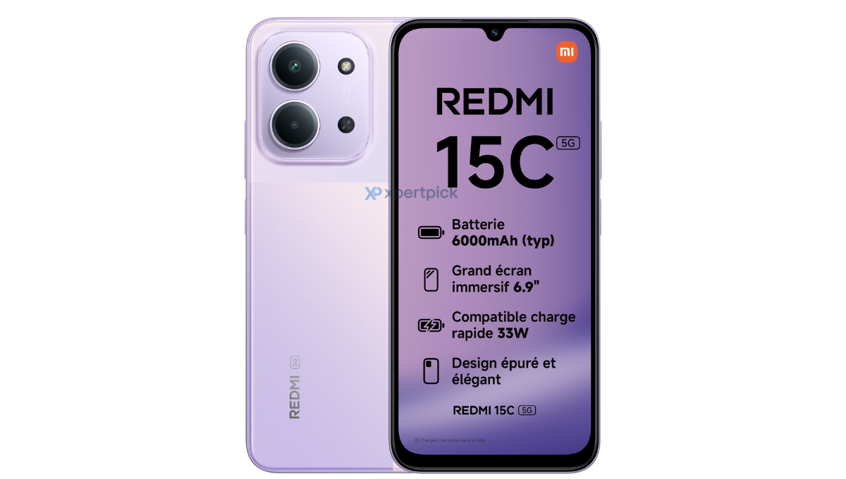 REDMI 15C 5G dans des rendus officiels et spécifiques, avec les débuts prévus en août