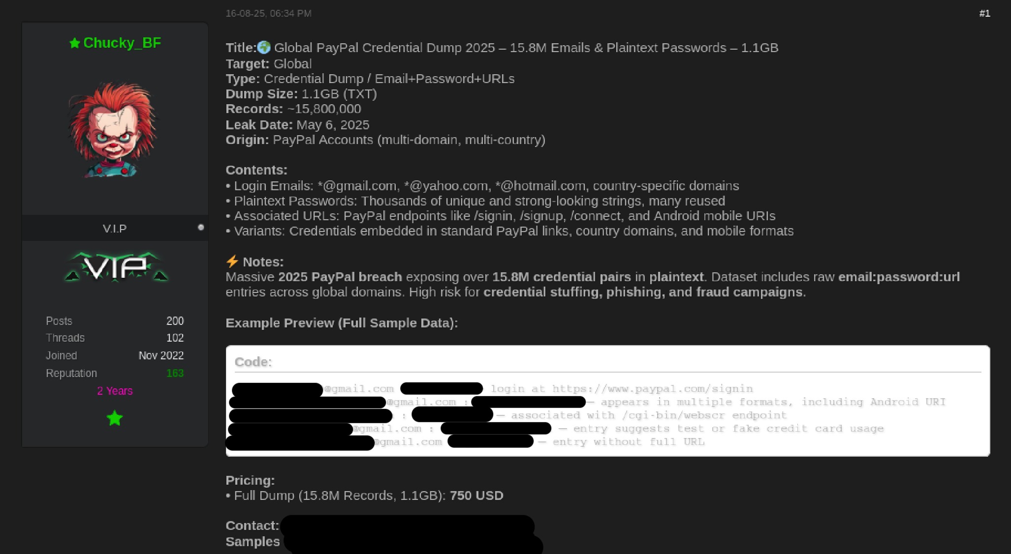 Violation de données PayPal