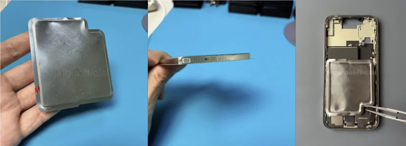 Geeknetic L'iPhone 17 Pro est vu à l'intérieur, la version ESIM transportera un dissipateur de batterie plus grand 2