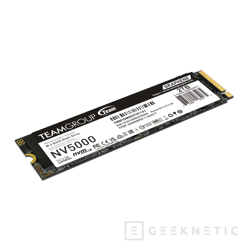 Geeknetic New SSD TeamGroup NV5000, PCIe 4.0 et jusqu'à 5 000 Mo / s de lecture dans le modèle 2 TB 2