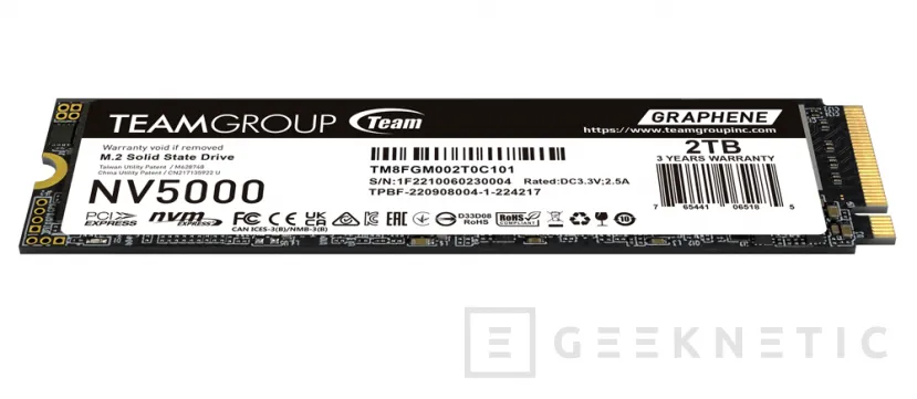 Geeknetic New SSD TeamGroup NV5000, PCIe 4.0 et jusqu'à 5 000 Mo / s de lecture dans le modèle 2 TB 3