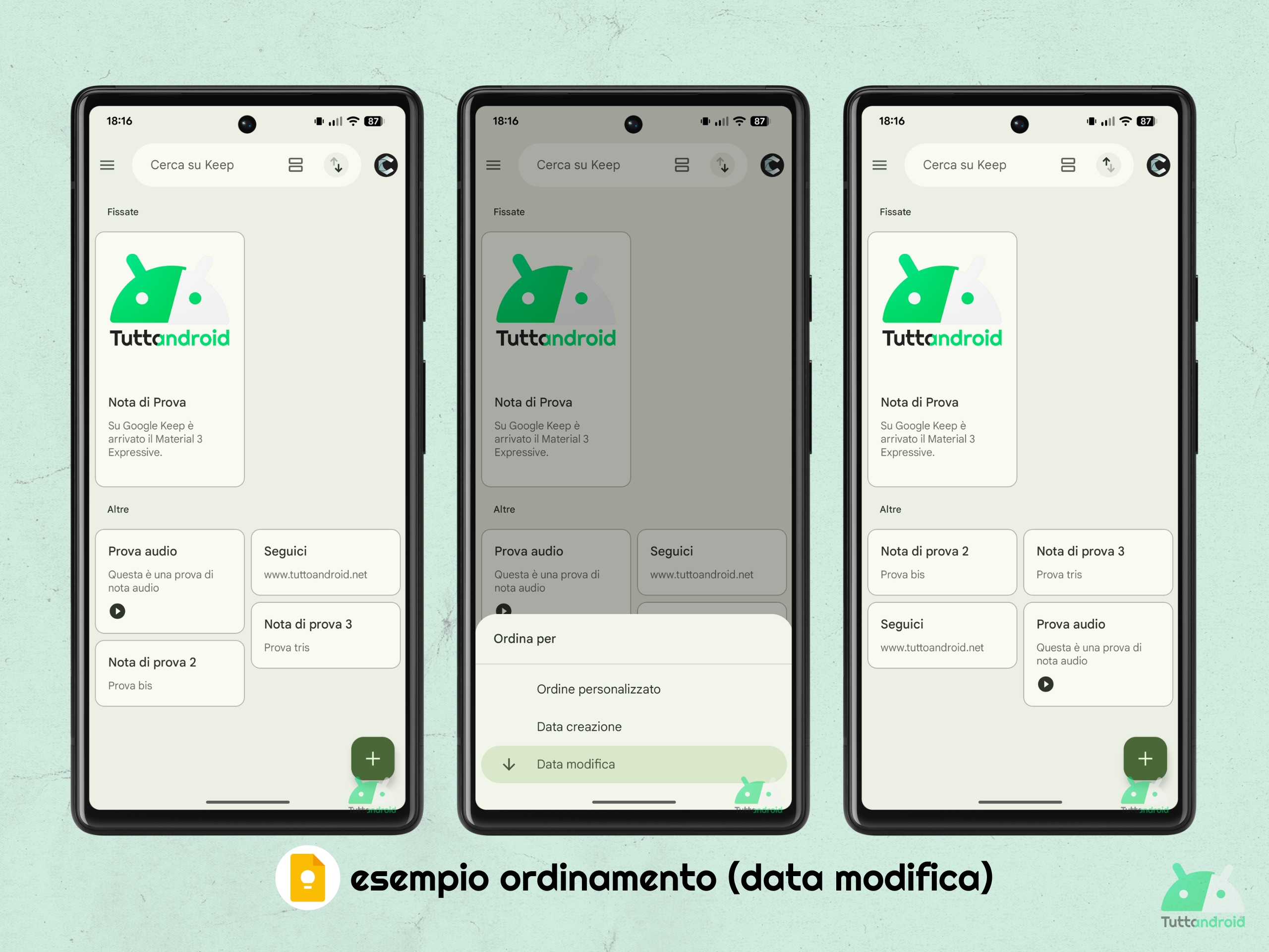Google Keep V5.25.302.02.90 - Remarque Tri - Exemple