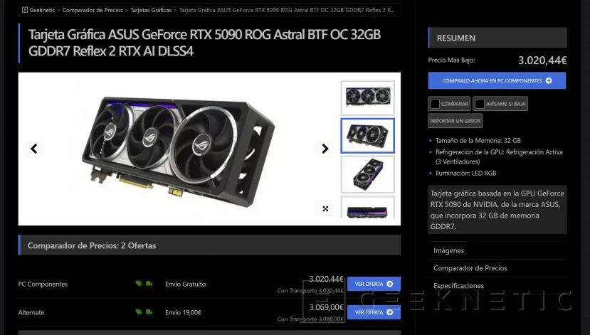 Geeknetic est désormais disponible l'Astral Rog 5090 BTF, ramenez-le à la maison pour un peu plus de 3 000 euros 2