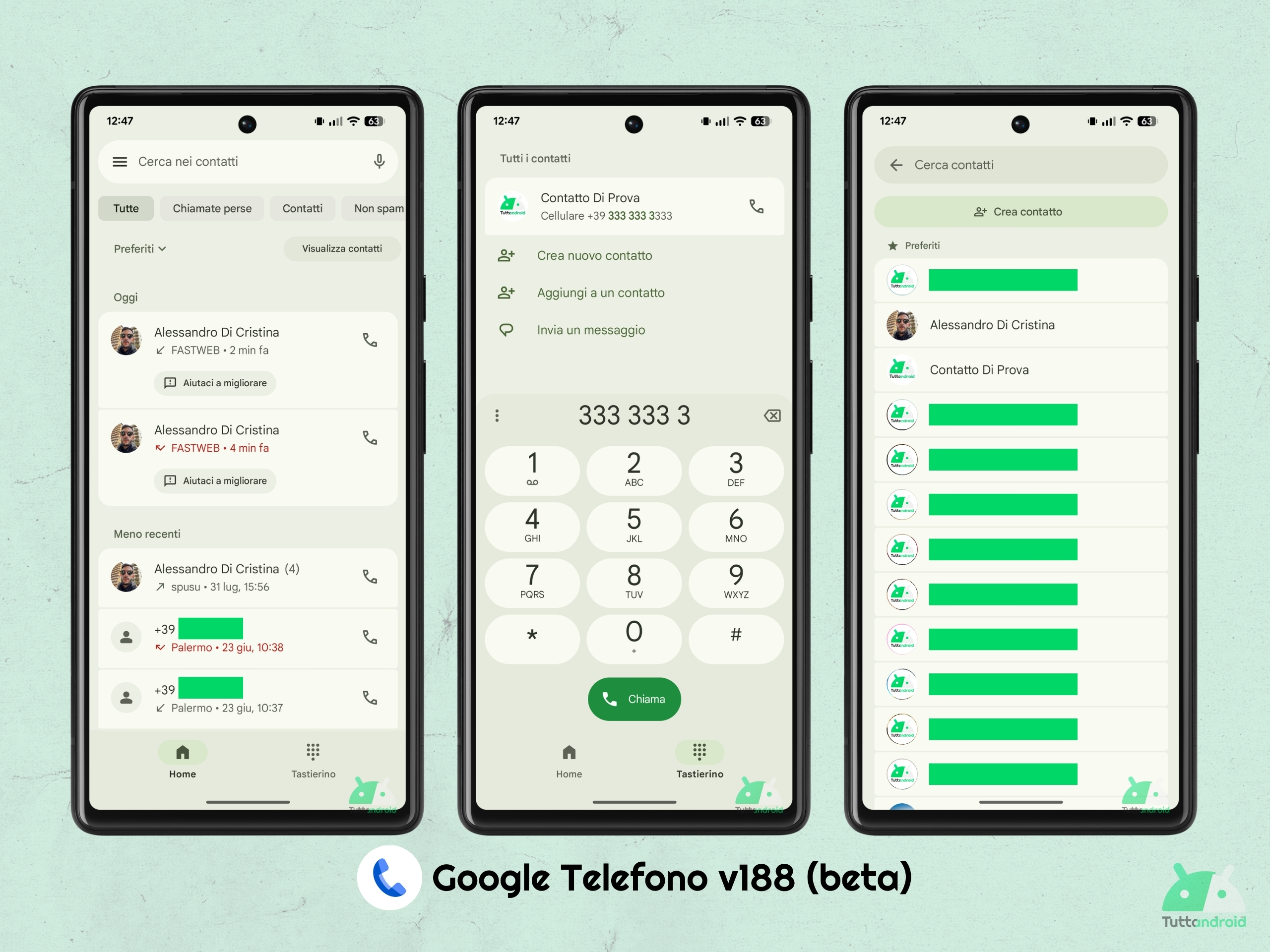 Google Telephone V188 - Carte de clavier au lieu de la feuille de contact