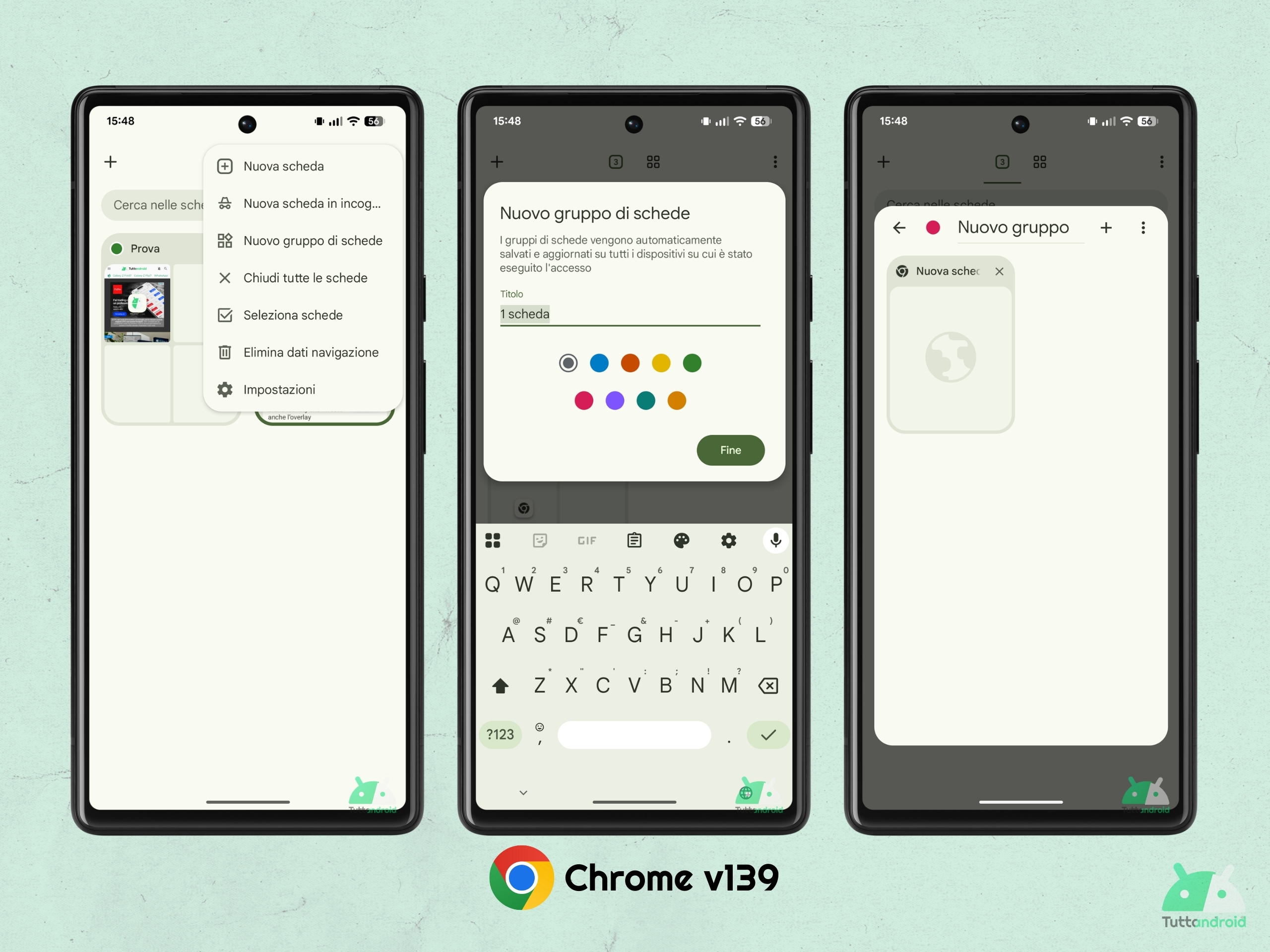 Google Chrome V139 - Ajouter une nouvelle carte à un groupe