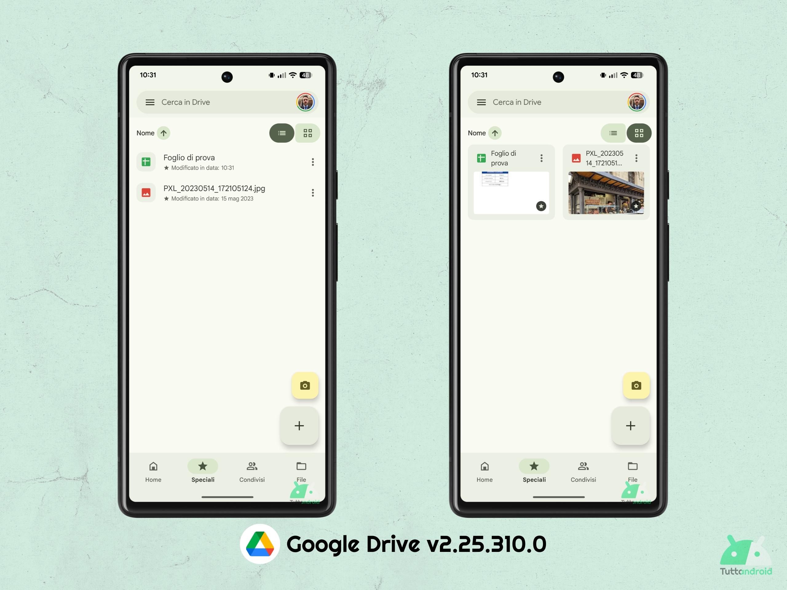 Google Drive V2.25.310.0 - Sélecteur de mode View M3E