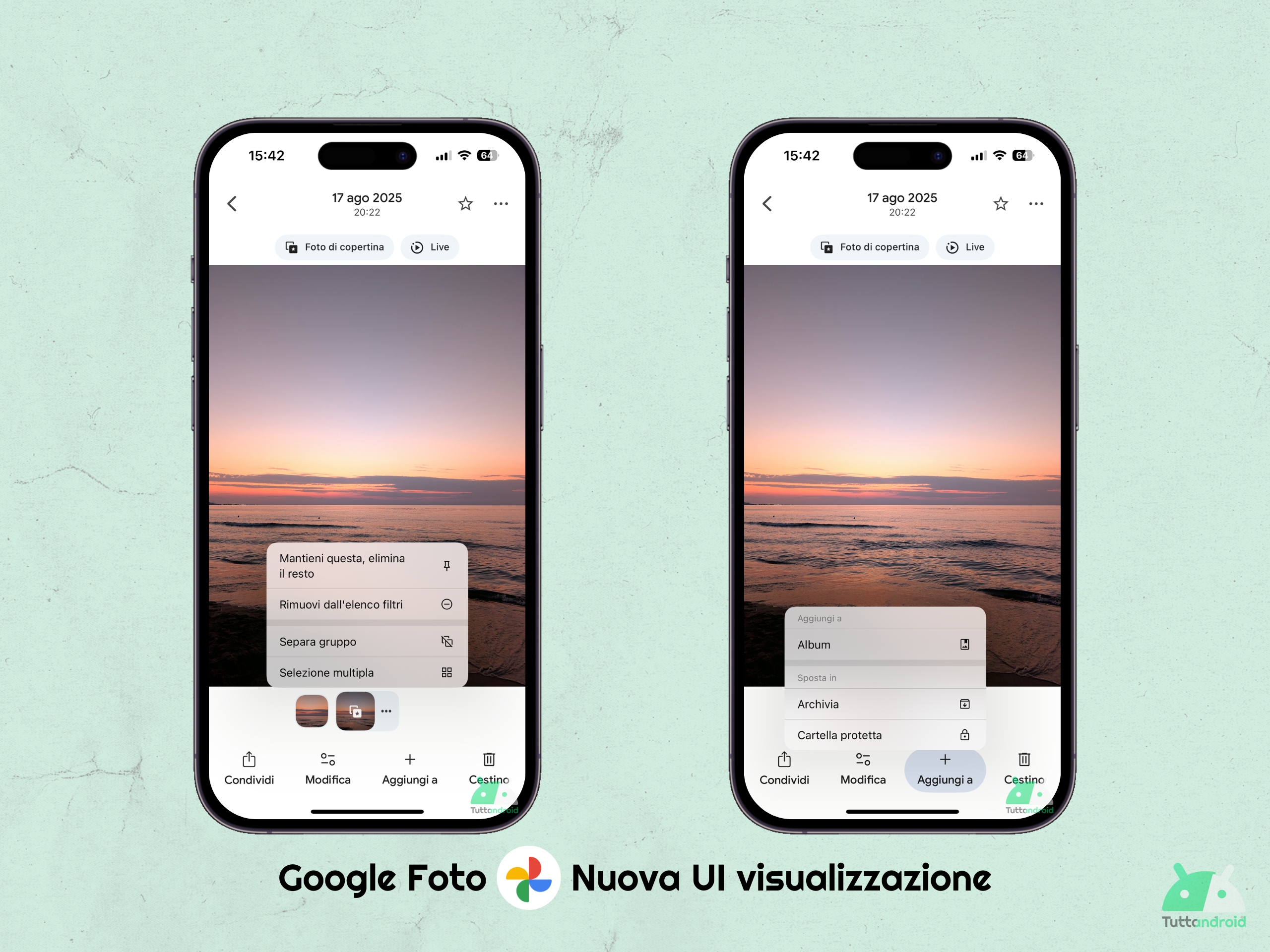 Google Photo - Nouvelle vue d'interface utilisateur sur iOS