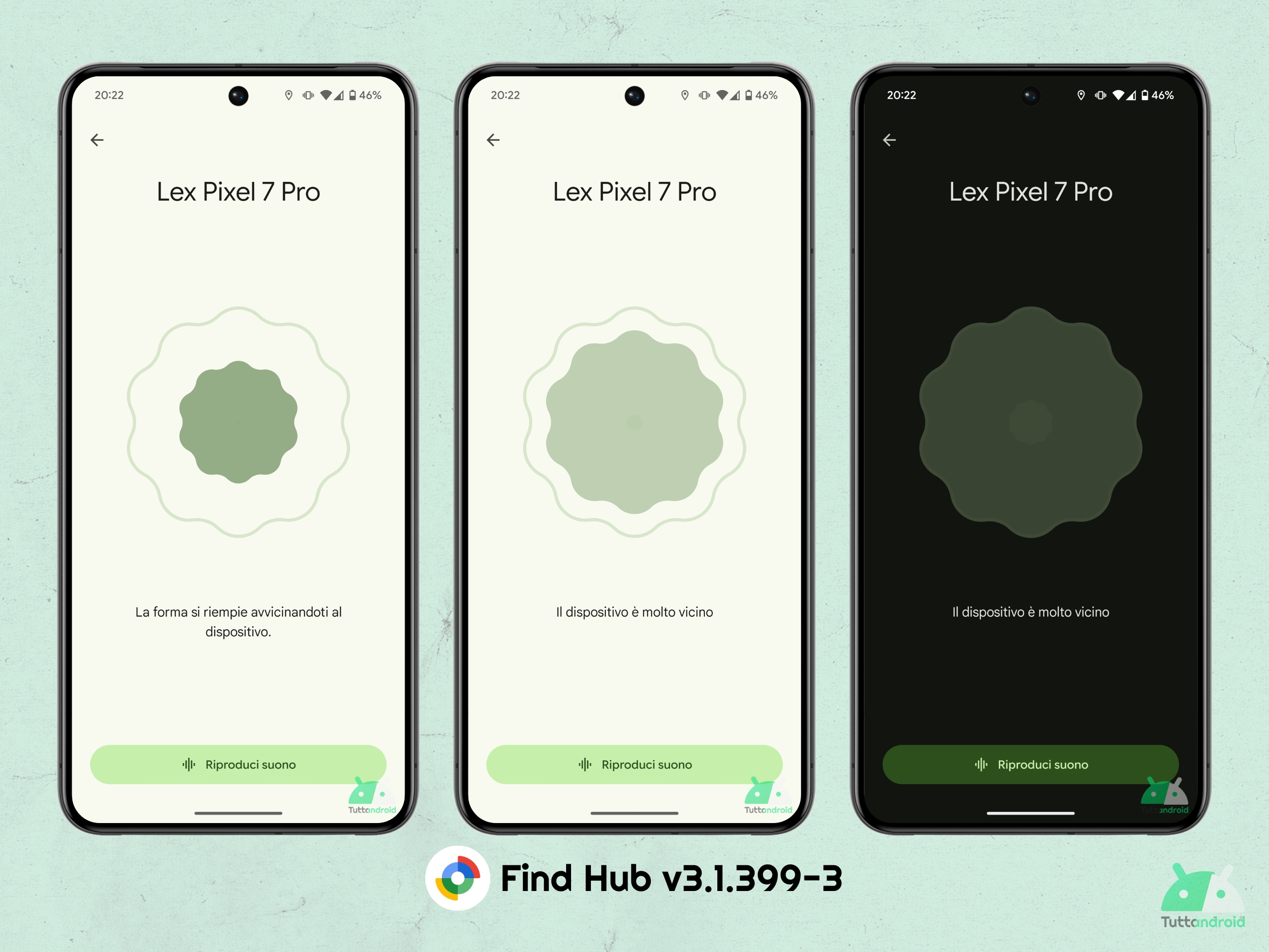 Google Find Hub - Nouvelle interface utilisateur avec des éléments M3E