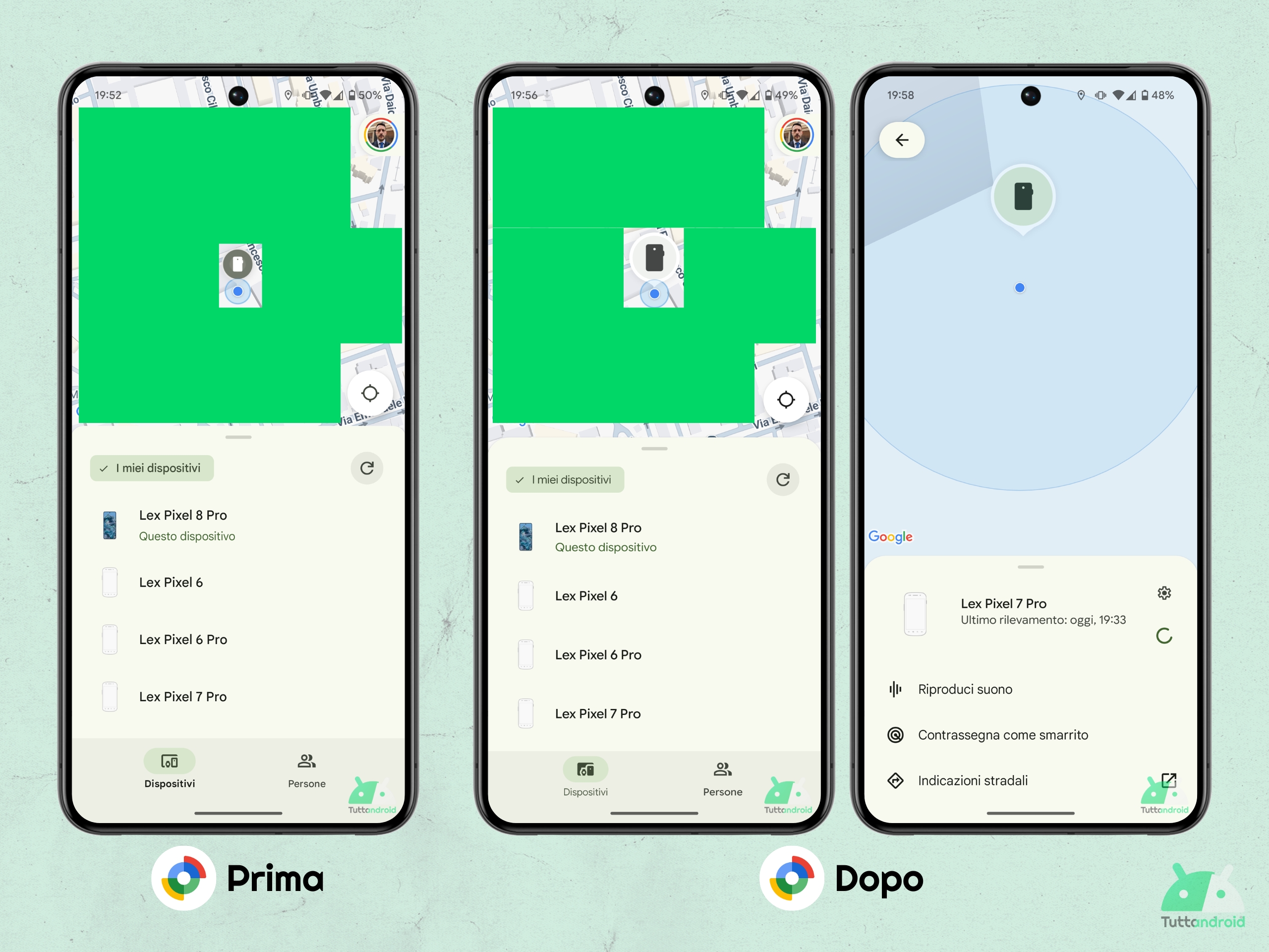 Google Find Hub - Nouvelle interface utilisateur avec des éléments M3E