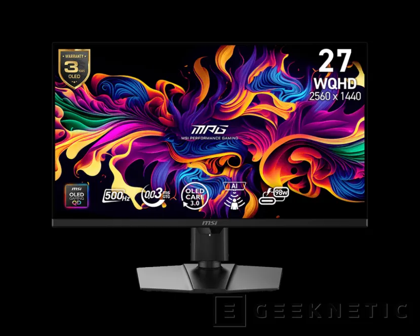 Geeknetic Le nouveau moniteur MSI MPG 271QR QD-OED X50 propose 500 Hz et comprend le nouveau capteur de soins AI qui détecte la présence de l'utilisateur 2