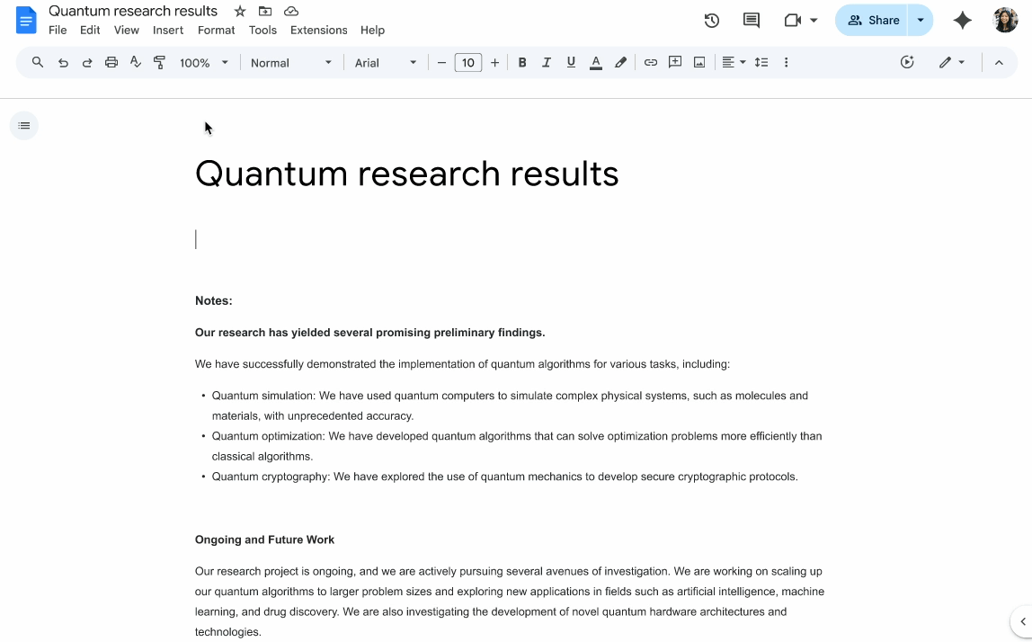 Documents Google Gemini