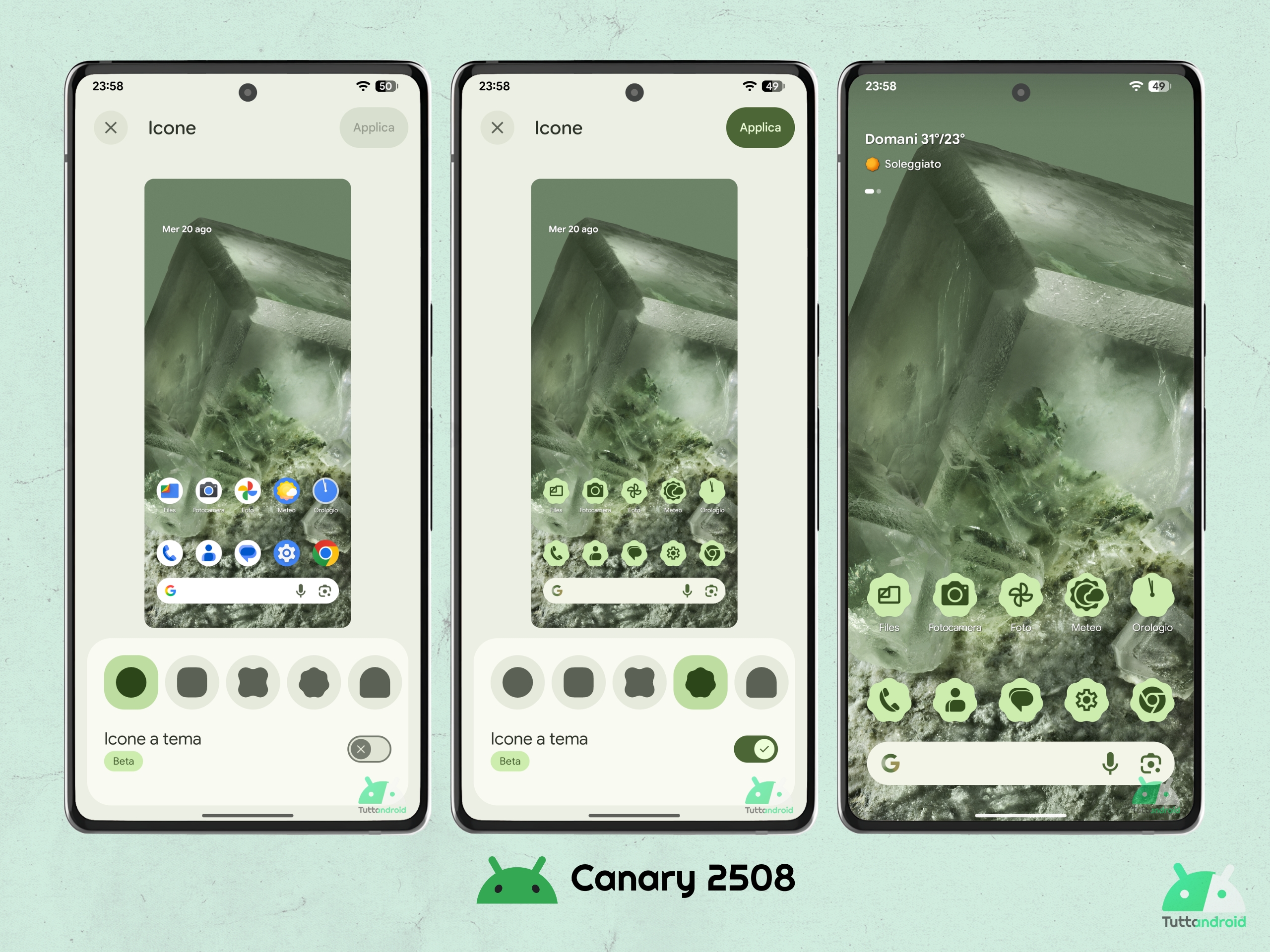 Android Canary 202508 - Background and Style - Modifier la forme de l'icône