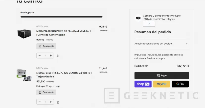 Geeknetic MSI est l'alimentation
