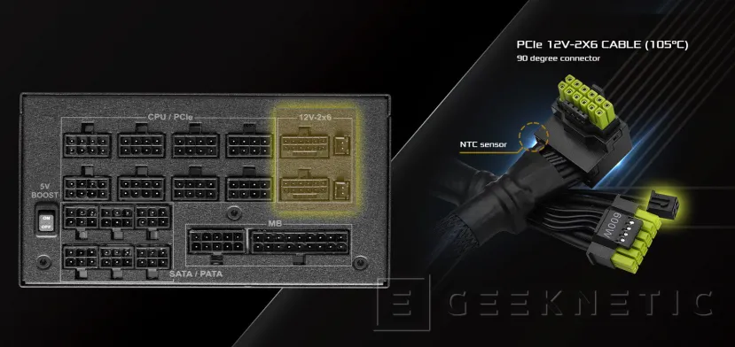 Geeknetic Asrock lance un câble 12V 2x6 avec capteur de température pour éviter plus de connecteurs brûlés 2