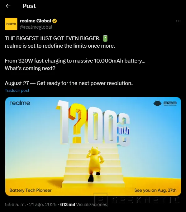 Batterie geeknétique de 15 000 mAh et durée de 5 jours dans le prototype de téléphone portable qui présentera demain royaume 2