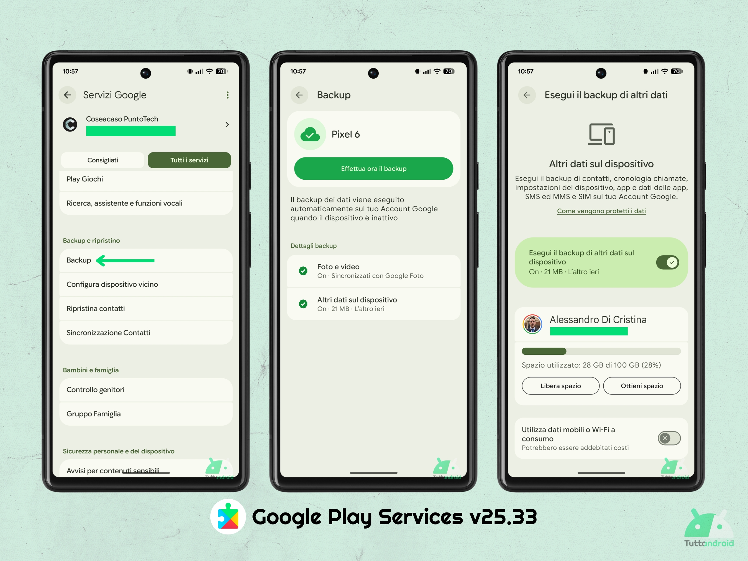 Google Play Services v25.33 - Nouveau paramètres de sauvegarde Google One