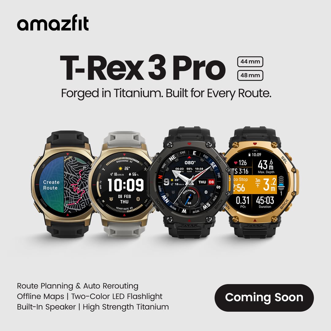 AmazFit montre la première image de T-Rex 3 Pro, mais l'annule ensuite à partir des réseaux sociaux 1