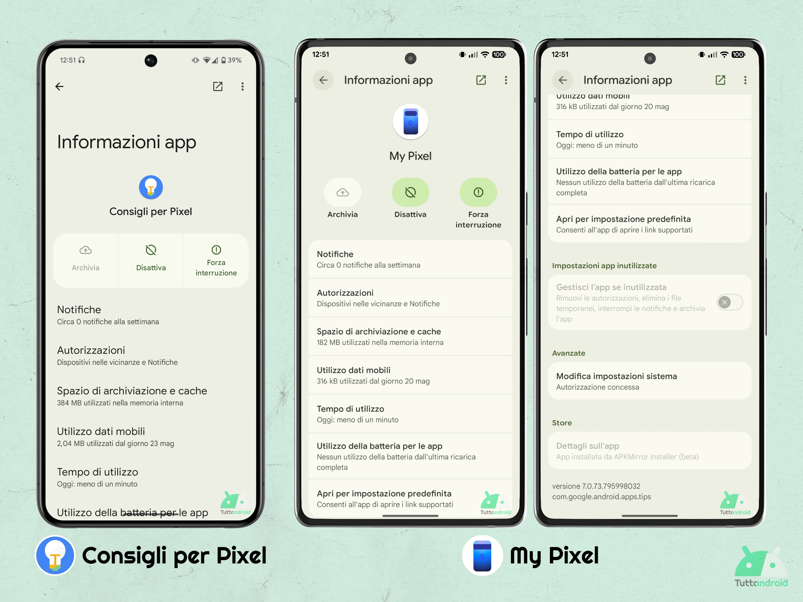 Mon pixel v7.0.73 remplace les conseils pour les pixels