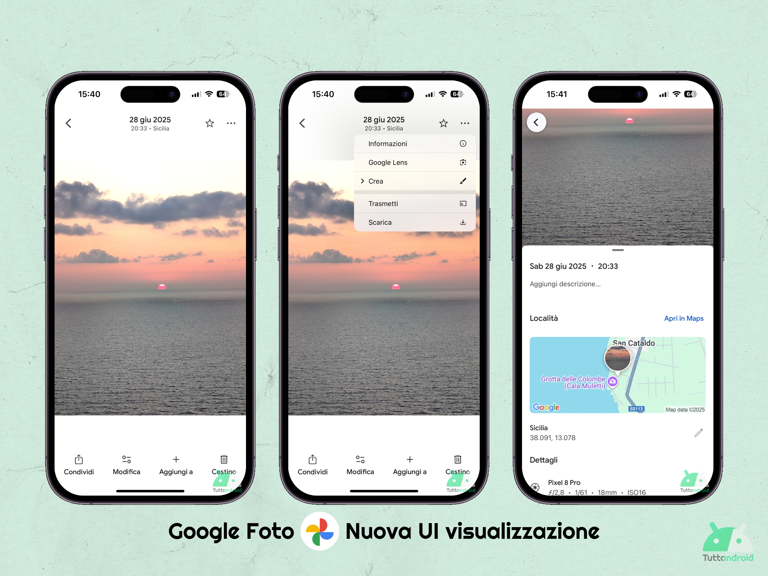 Google Photo - Nouvelle vue d'interface utilisateur sur iOS
