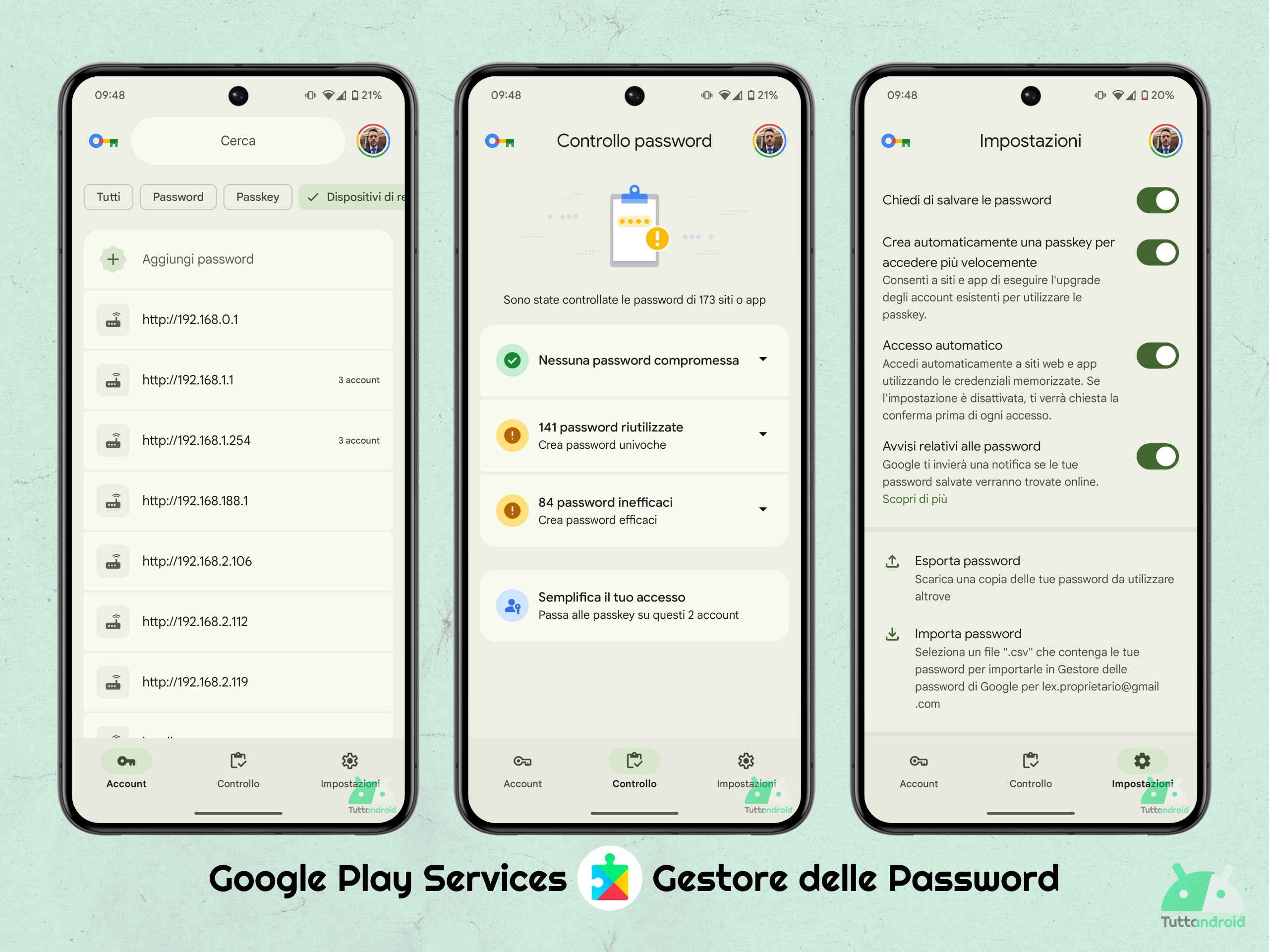 Google Play Services - Compilation automatique - Manager de mot de passe M3E