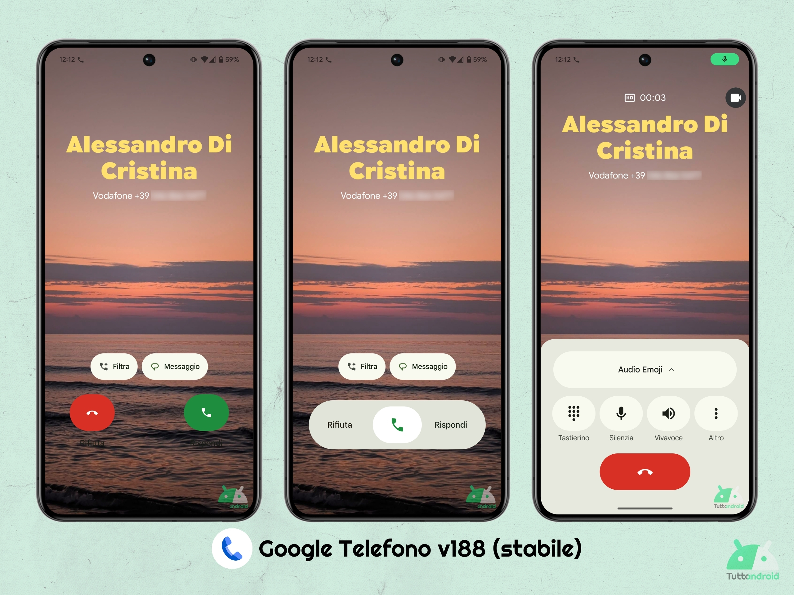 Google Telephone V188 - M3E et carte d'appel