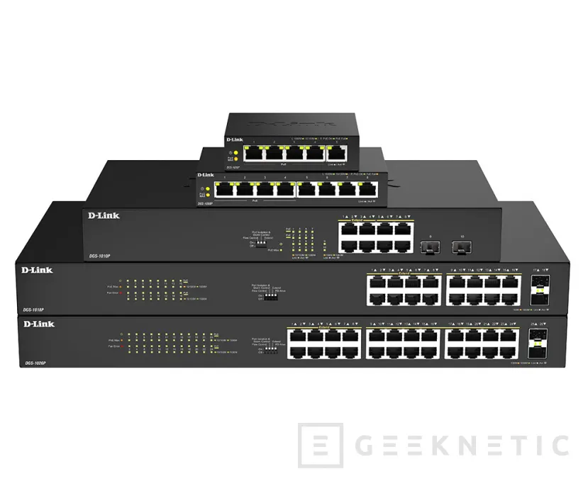 Geeknetic Le nouveau D-Link DGS-1010P, DGS-1018P et DGS-1026P combine PoE +, Links SFP et DIP Fonctions pour SoHo et Business Networks 2