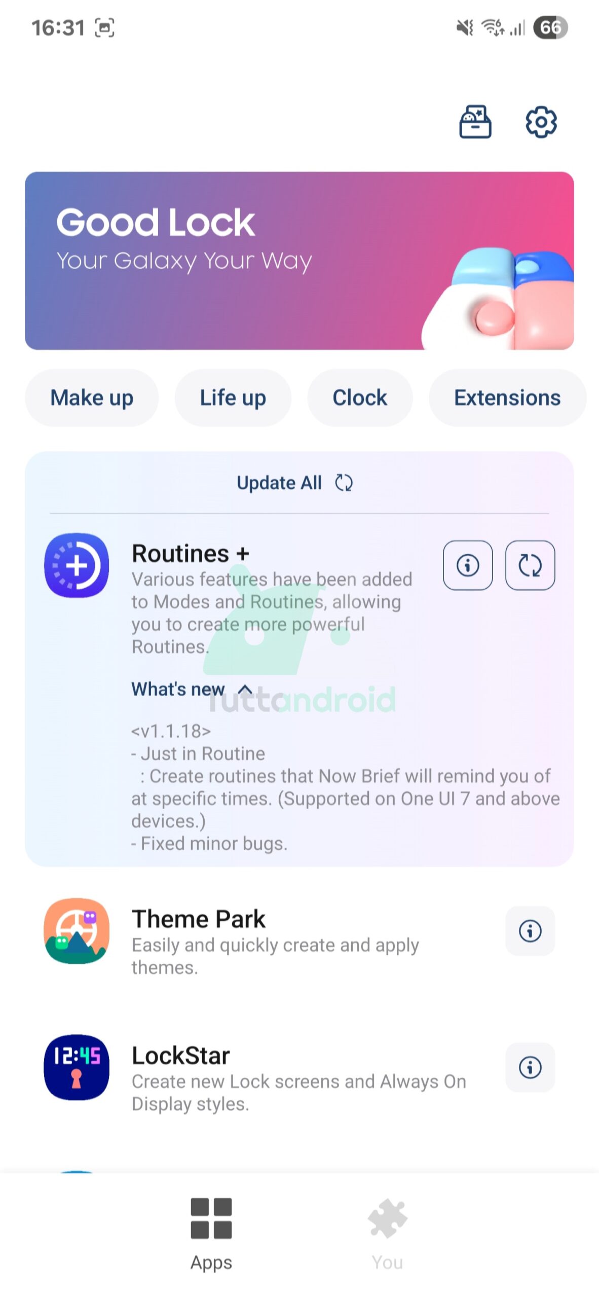 Nouvelle mise à jour de routine + mise à jour Samsung 
