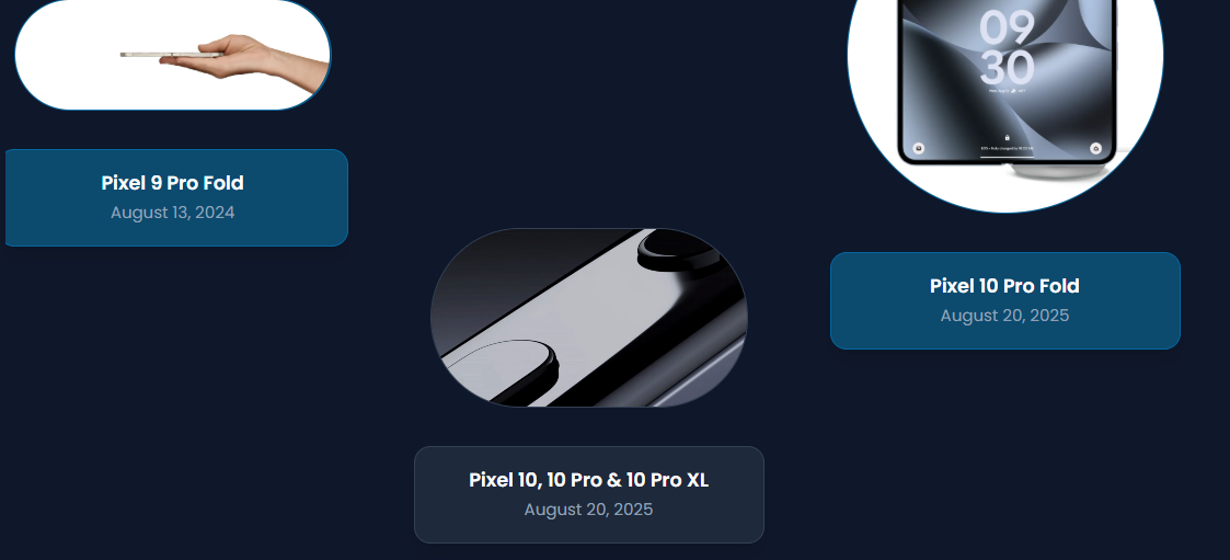 Application Web Google Pixel 10