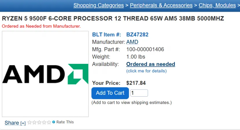 Geeknetic filtre l'AMD Ryzen 9500F et 9700F sans GPU 2