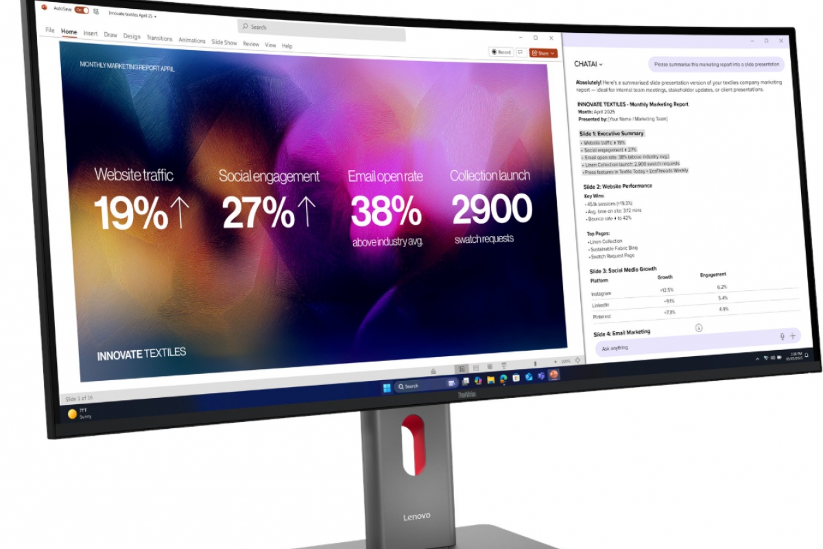 Lenovo prépare un moniteur ultrapanoramique de 5 120 x 2 160 pixels de résolution