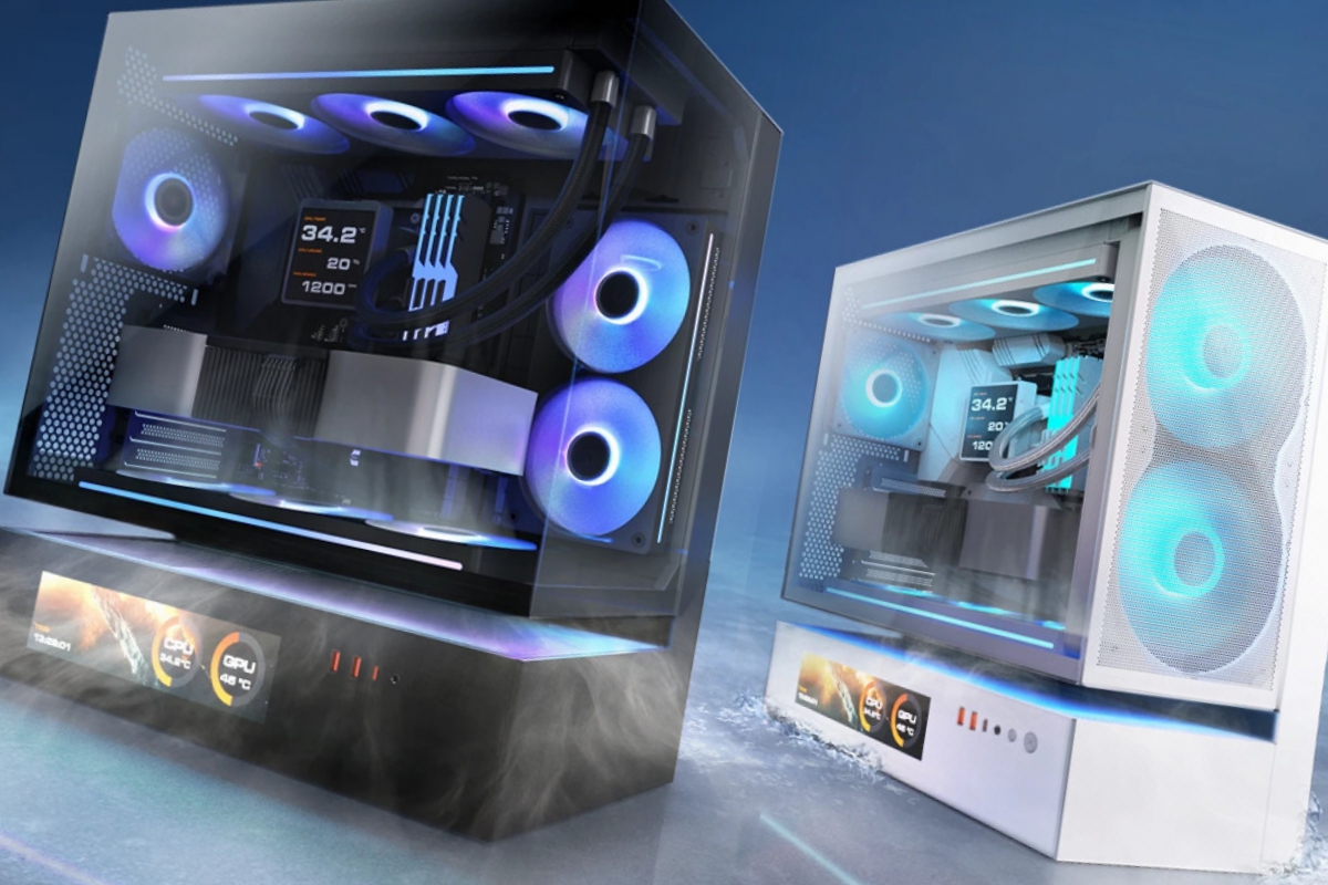 Cougar Refractering Evolved présente le châssis CFV235 avec ventilation flottante, Aio Poseidon Vistek Pro avec LCD et ventilateurs d'unité modulaire