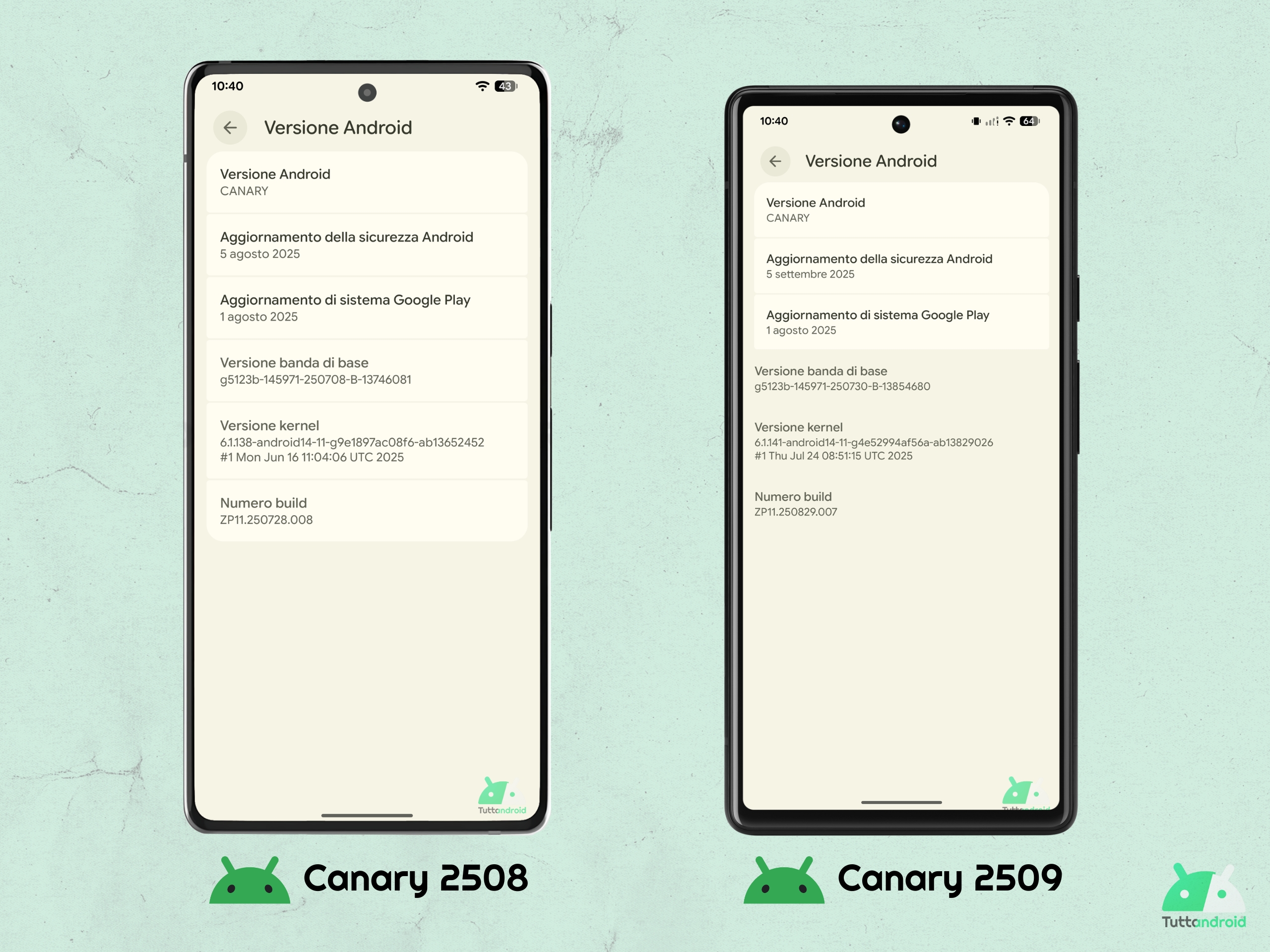 Android Canary 2509 - Nouveau noyau et bogues graphiques
