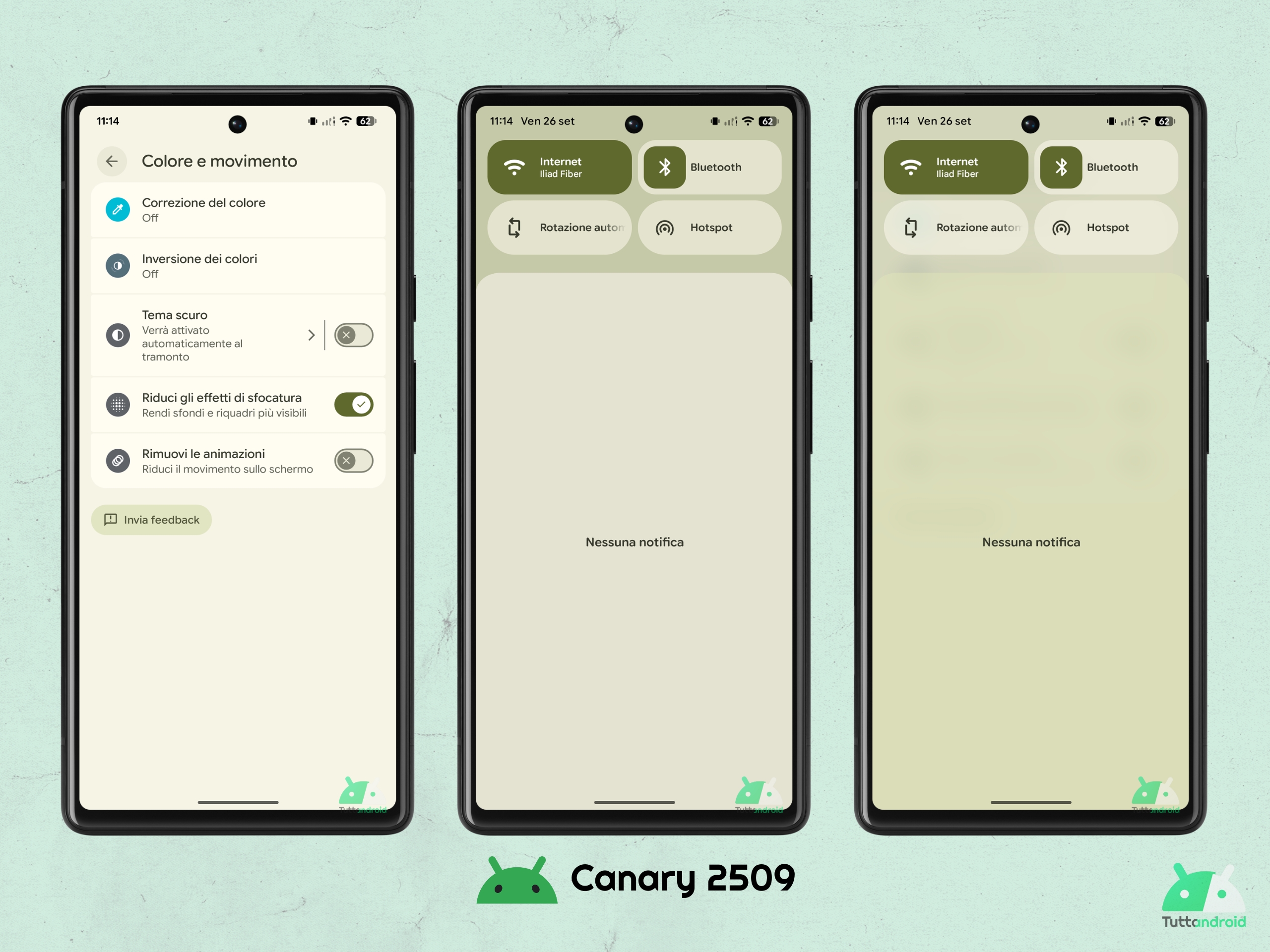 Android Canary 2509 - Accessibilité - Réduisez les effets de flou