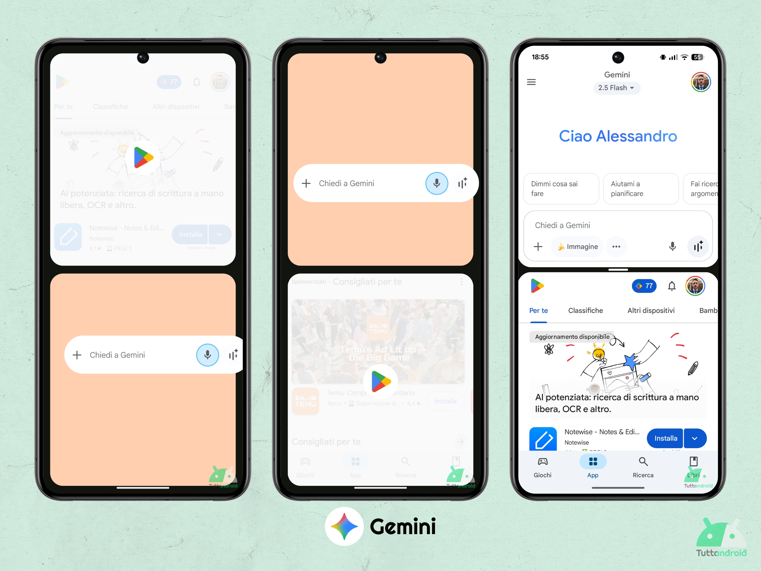 Superposition des Gémeaux - ouverture d'écran divisée