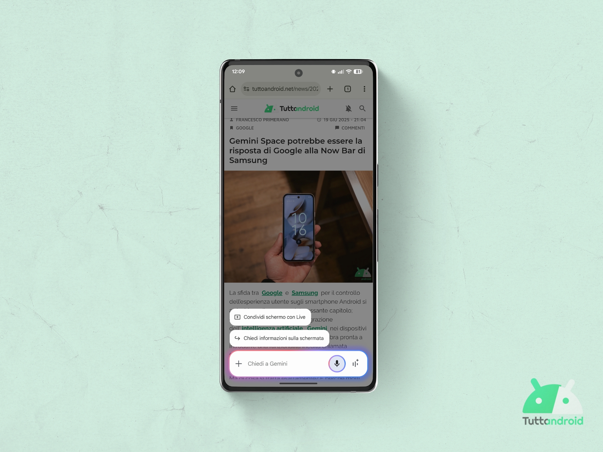 Google Gemini overlay visual hero