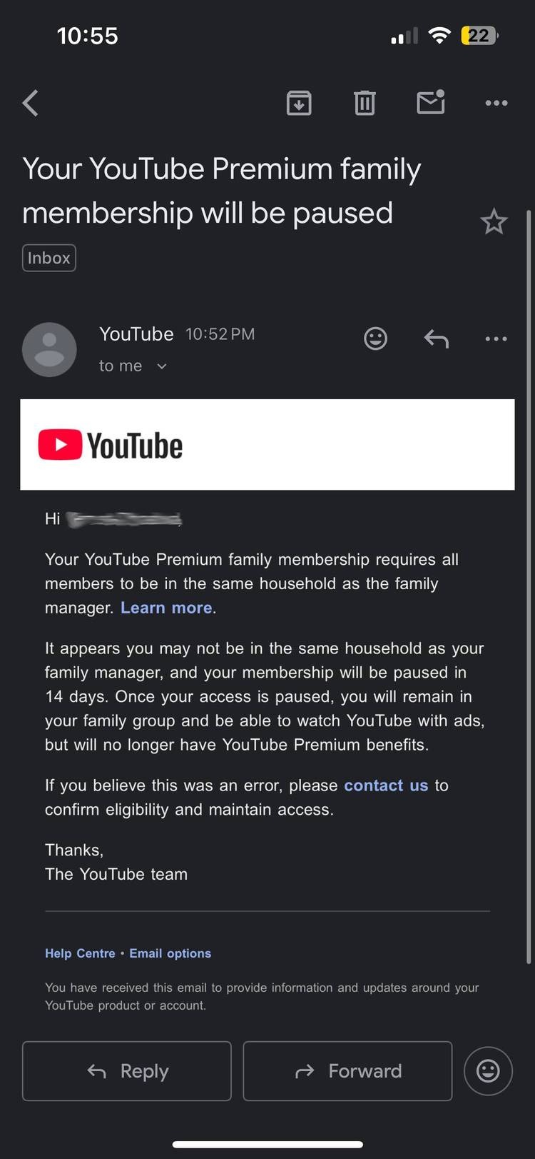 YouTube Premium Family Stop Abonnement Partage