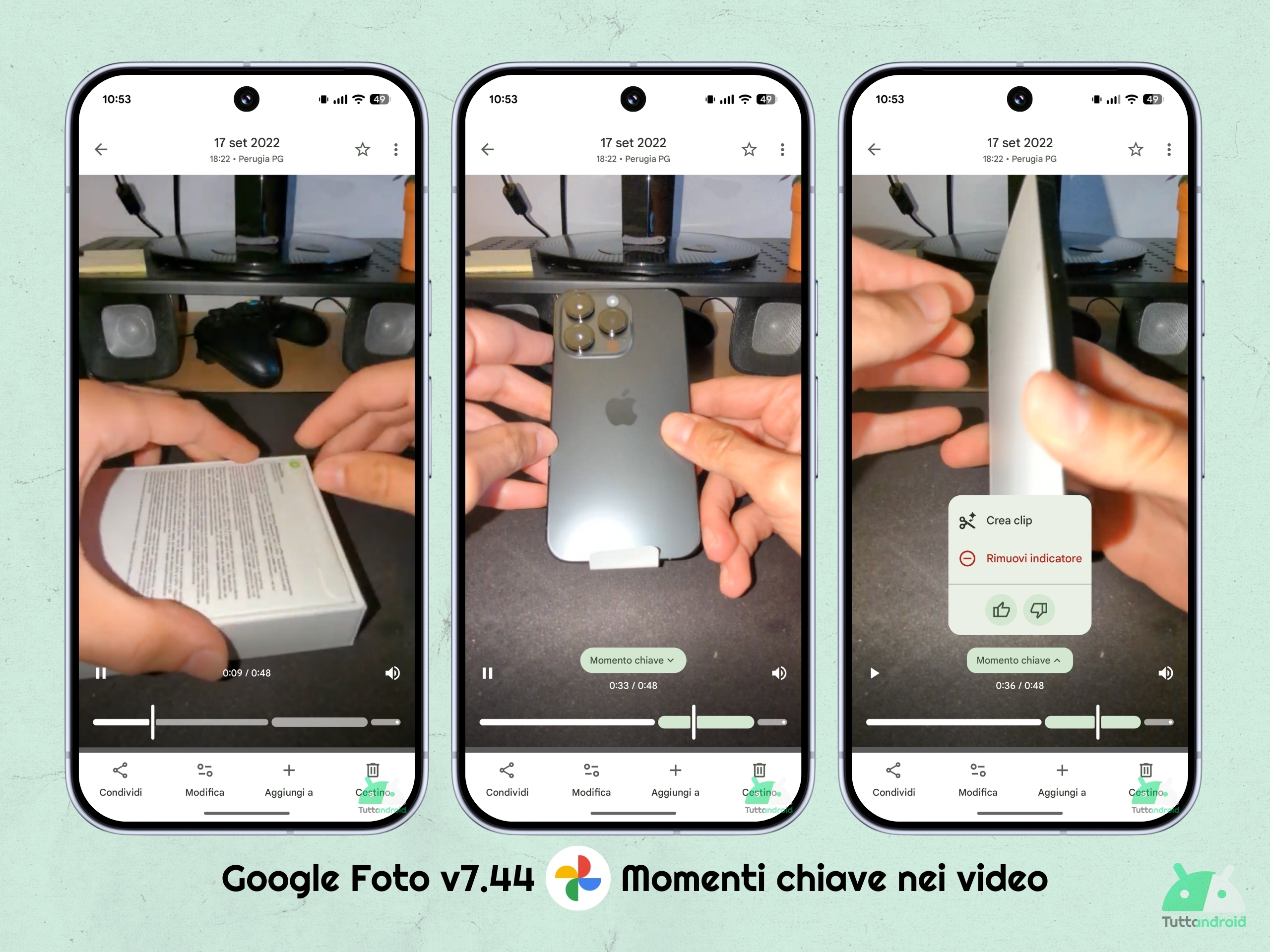 Google Photo v7.44 - Moments clés dans les vidéos