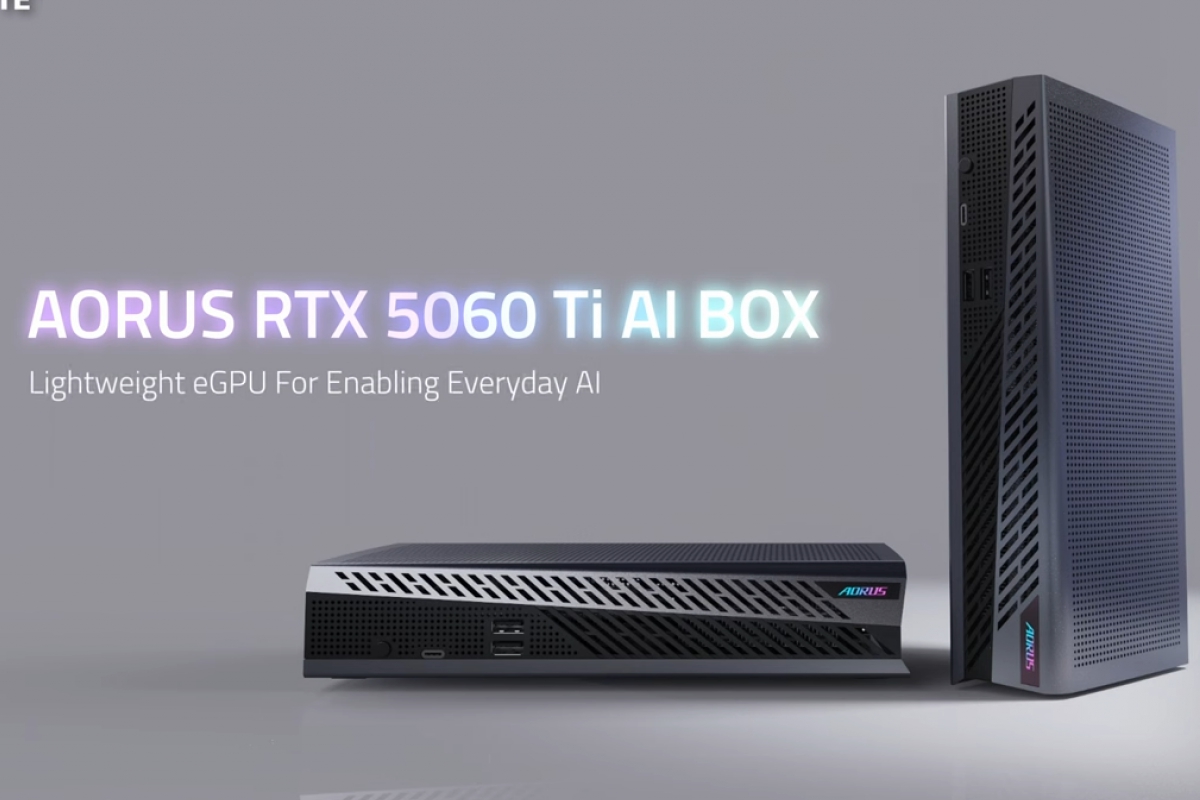 NOUVEAU GIGABYTE EGPU AORUS RTX 5060 TI AI BOX, 16 Go de VRM disponible avec Thunderbolt 5 Connectivité